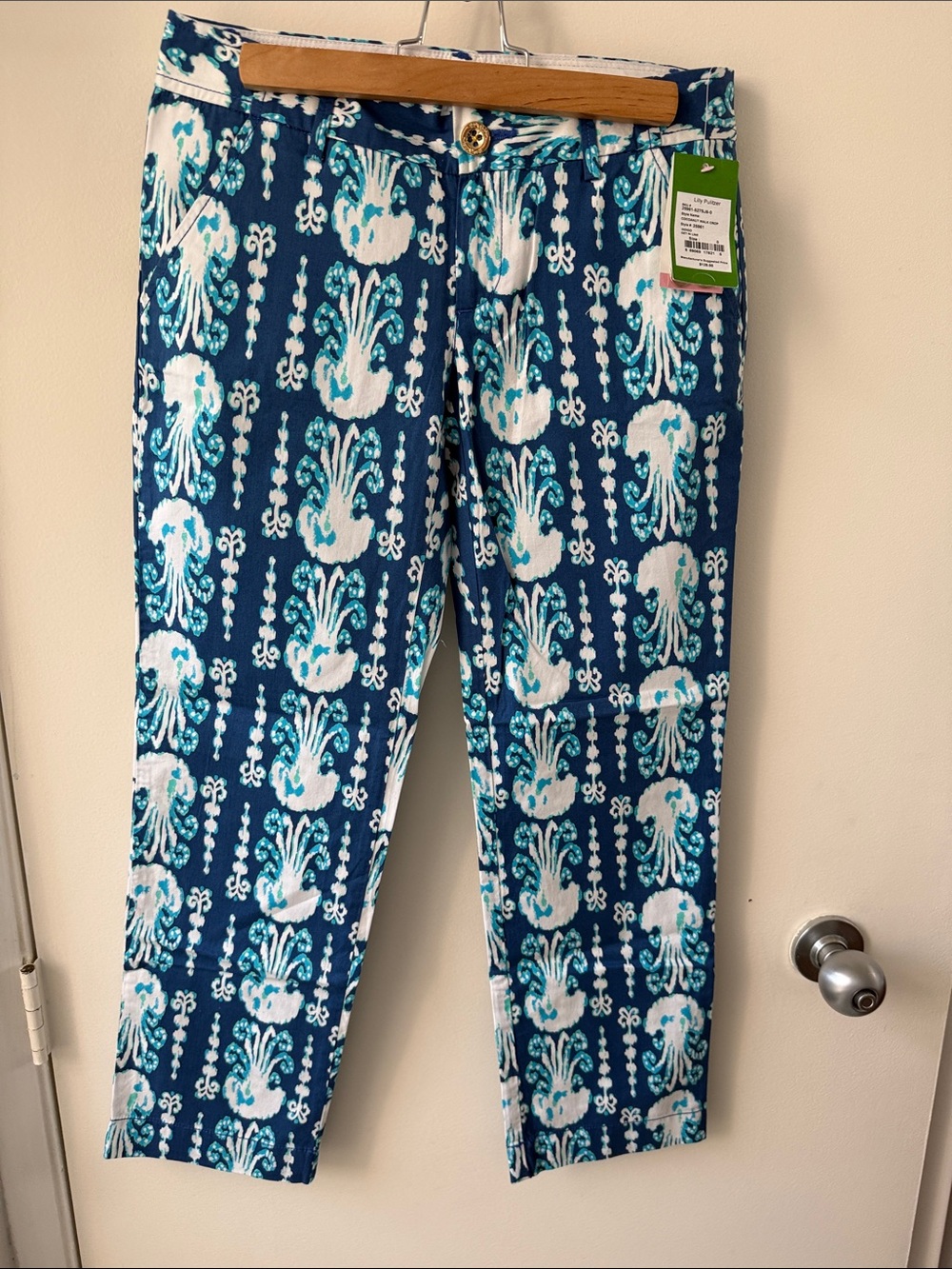 Lilly Pulitzer Cocoanut Walk Crop Pant Size 0 Indigo Get in Line